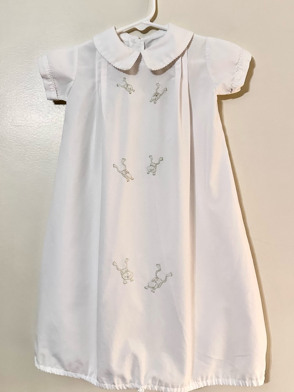 audrey Cream Baby Dress with Scalloped Collar